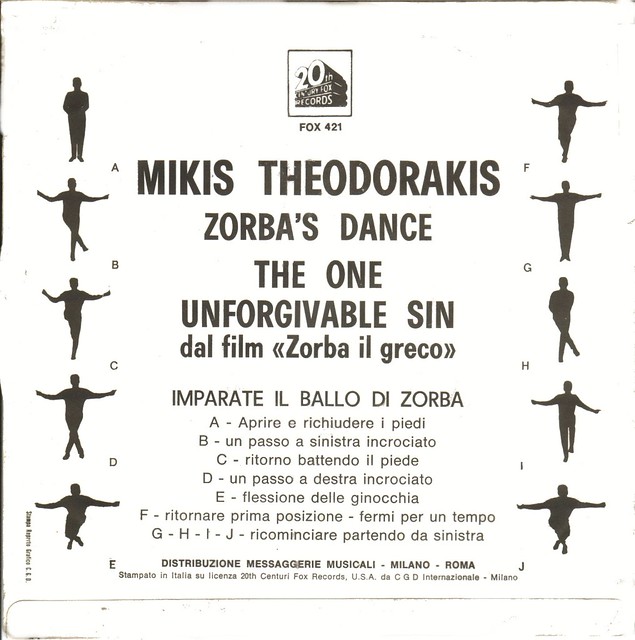 Zorba The Greek Alexis Zorbas Theodorakis, Mikis Zorbas' Dance Italy 1964 Flickr