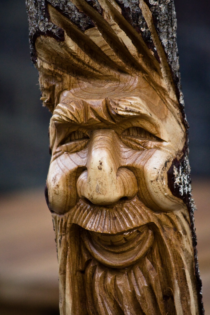 Wooden Face A carving for sale in Merton Abbey Mills marke… Garry