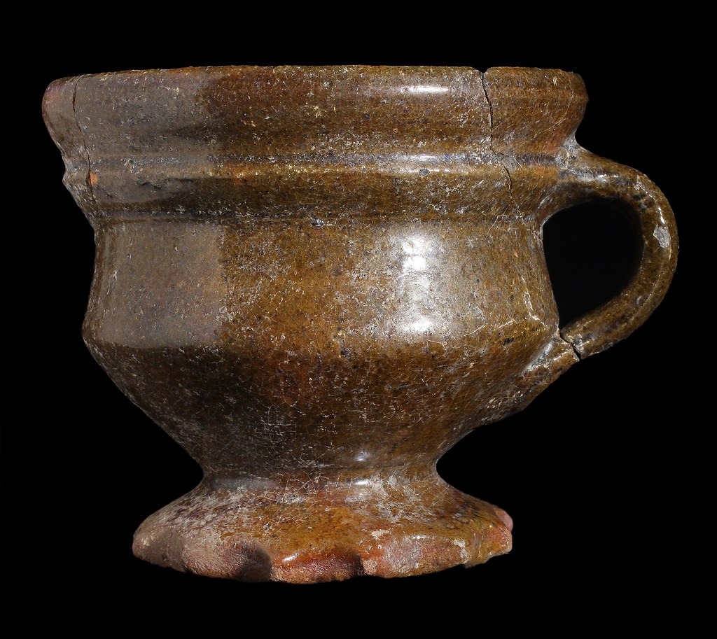 Early postmedieval cup Early postmedieval handled cup fr… Flickr