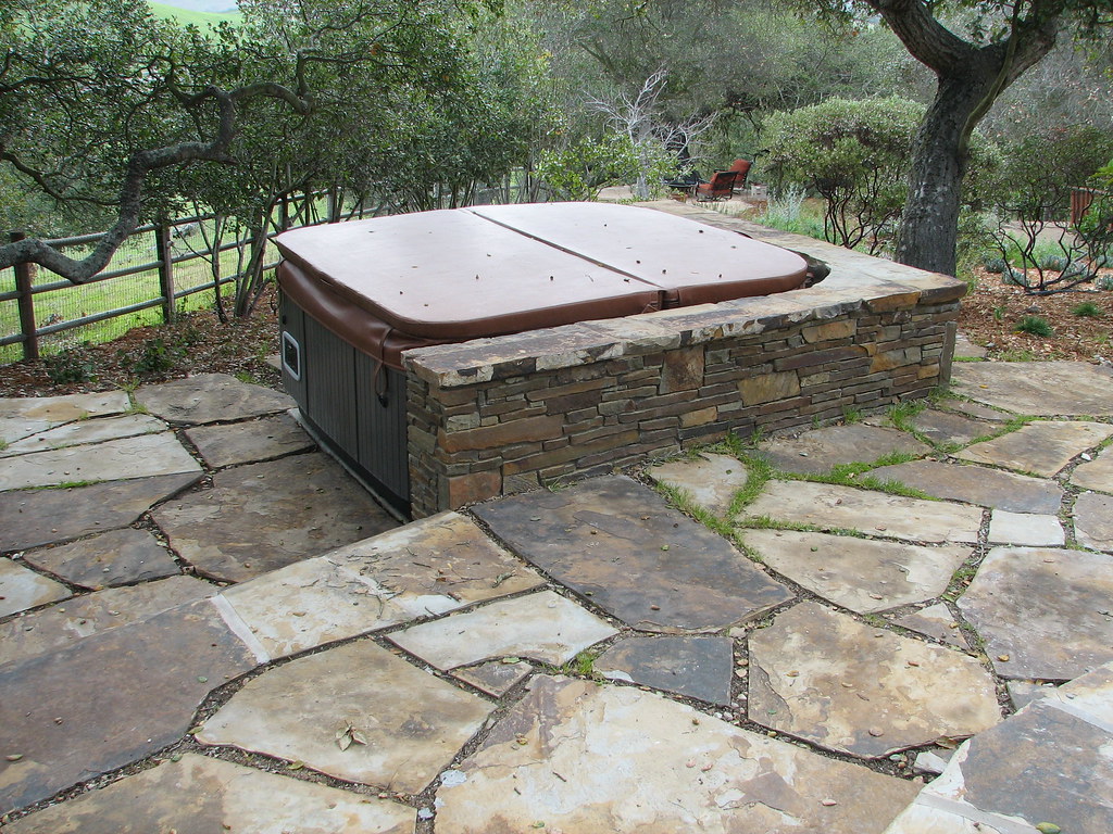 Hot tub paver patio Portable spa enclosure Elliott Flickr