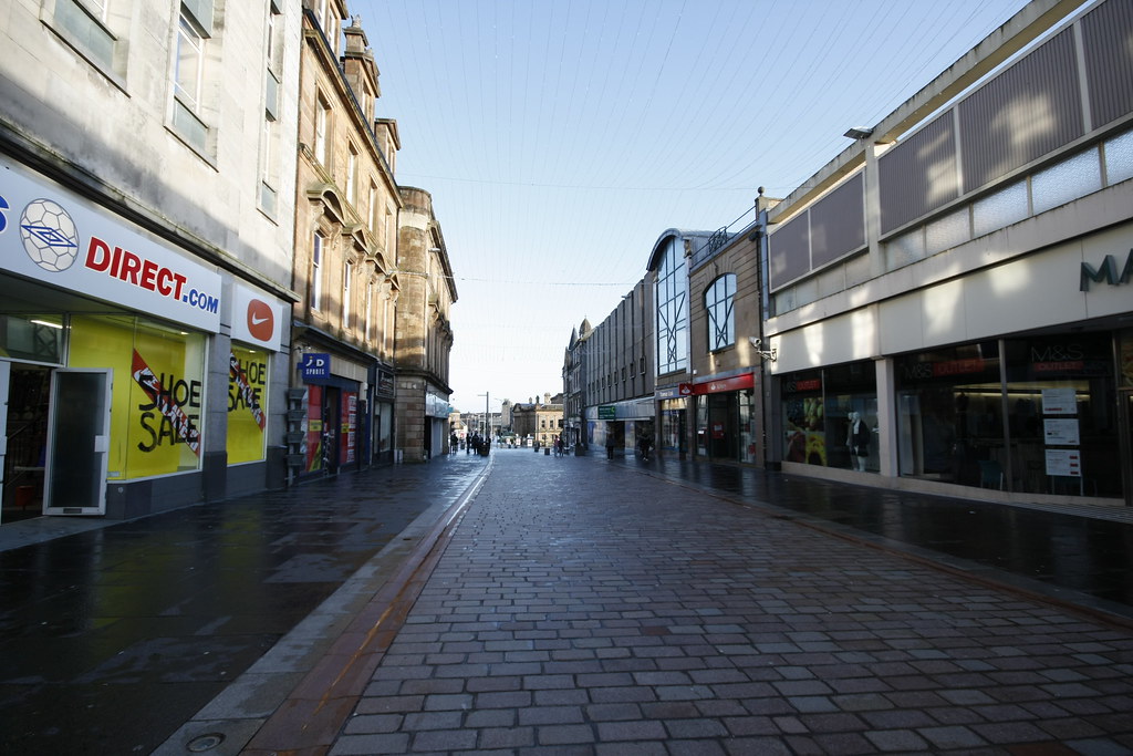Paisley High Street Paisley on a Sunday afternoon, very qu… Paisley