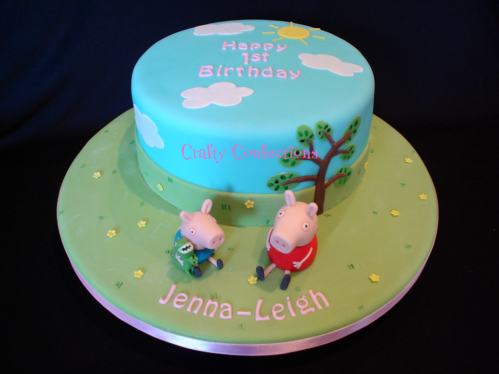 Peppa Pig 1st Birthday Cake I really enjoyed making this o… Flickr
