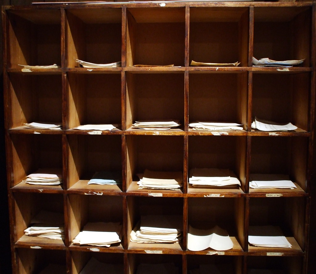 Dictionary pigeonholes Alphabetised quotation slips for th… Flickr