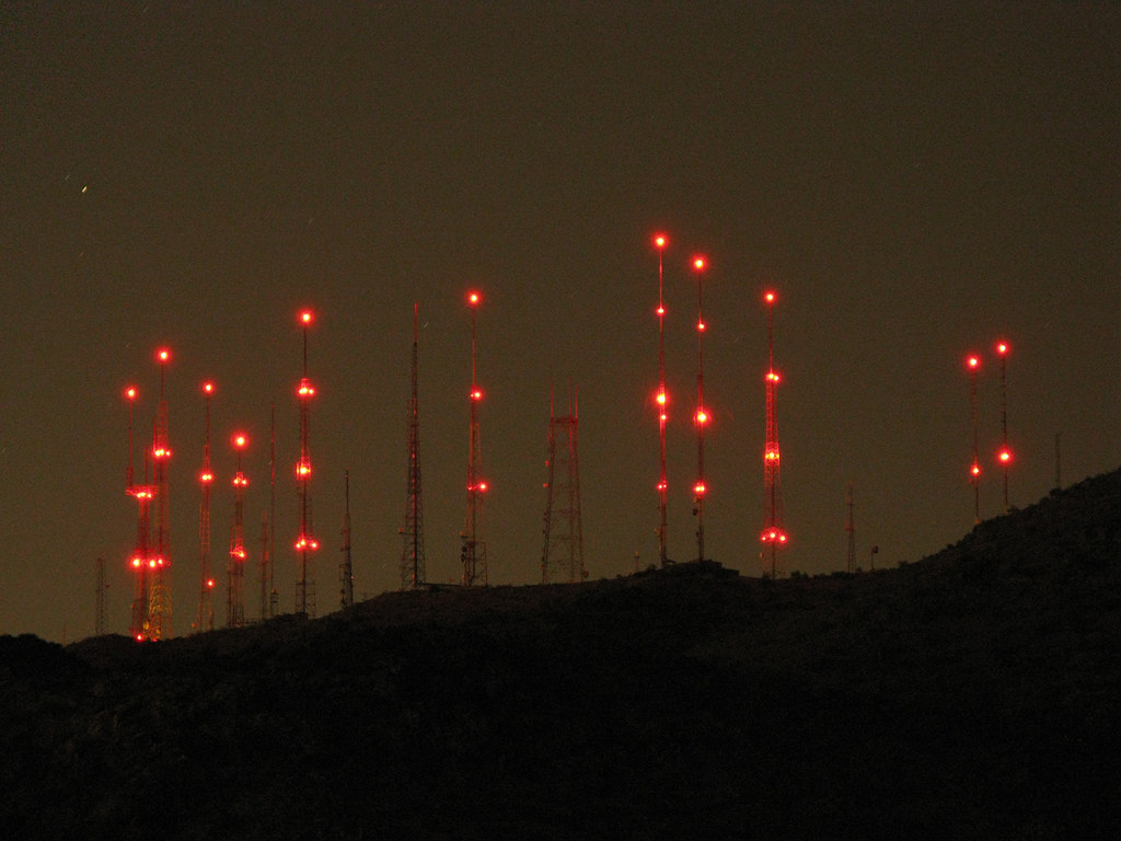 radio towers grainy, radio towers at night, south mountain… Flickr