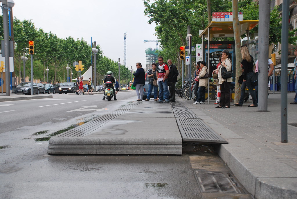 Bus platform Simple concrete pads used to create bus platf… Flickr