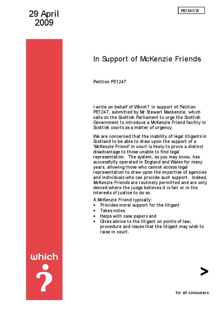 Which letter of support for McKenzie Friend Petition page … Flickr