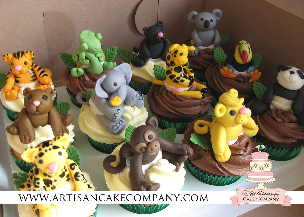 jungle_cupcakes animal cupcakes for a jungle themed baby s… Flickr