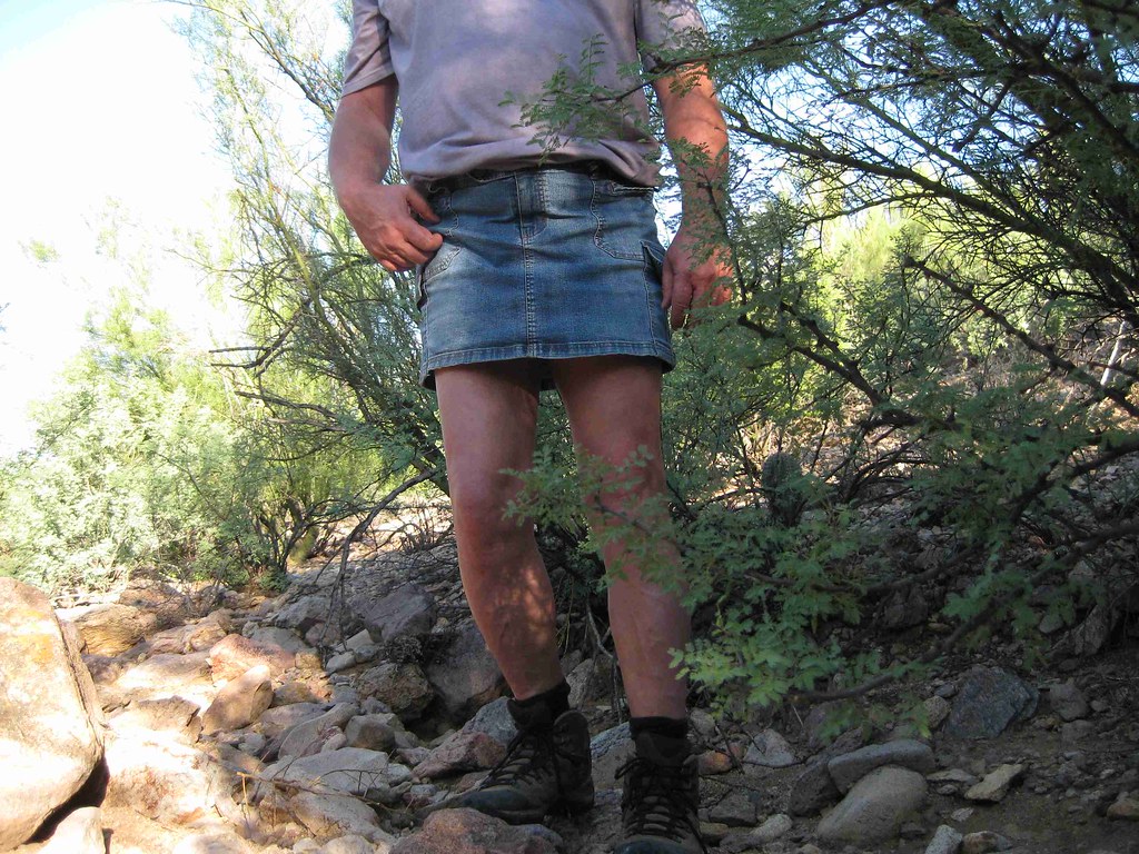 Hiking in a skirt My denim skirt with a tshirt at the sta… Flickr
