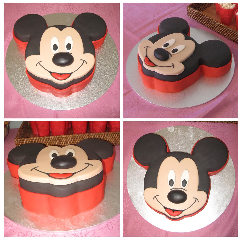 Mickey Mouse Cake Mickey's head was a chocolate mud cake w… Flickr