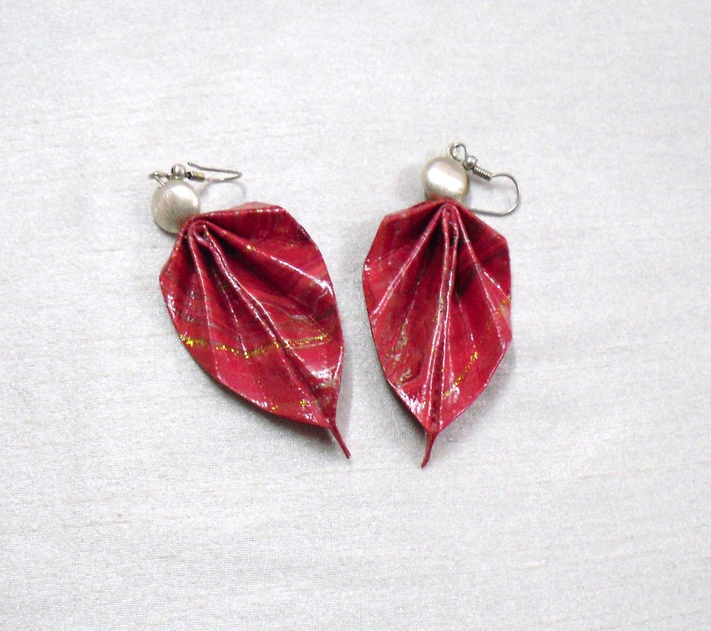 Paper Earrings Leaf Earrings Leaf Collection handmade p… Flickr