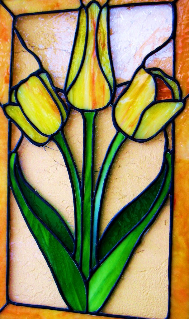 "Tulip Stained Glass" next to our front door, on our porch… Flickr