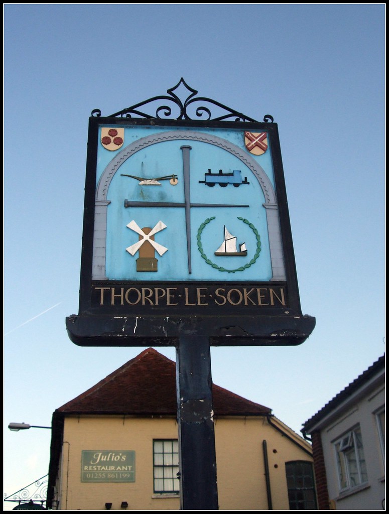 ThorpeLeSoken Village Sign ThorpeLeSoken is a small vi… Flickr