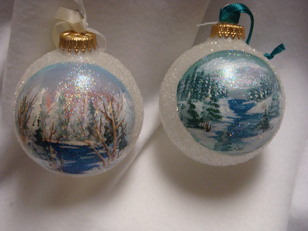 Large landscape ornaments, hand painted Beautifully detail… Flickr