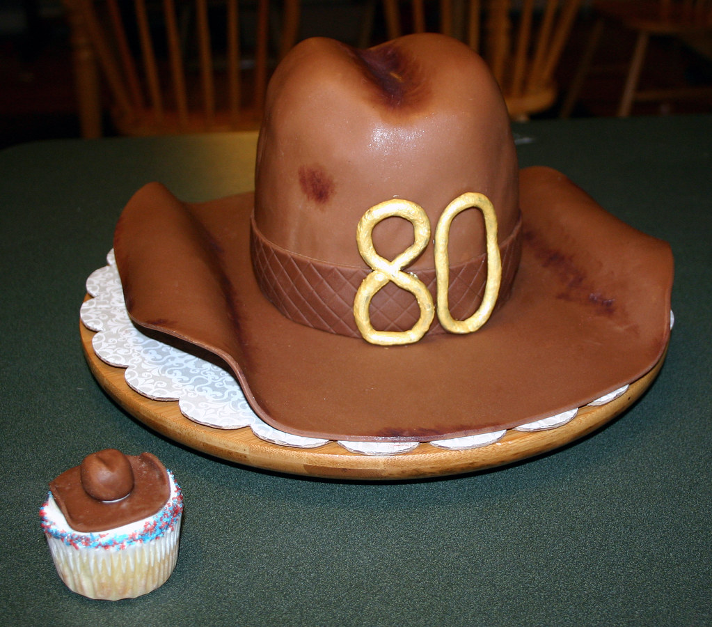 Cowboy Hat Cake Cowboy hat shaped cake for a surprise 80th… Flickr