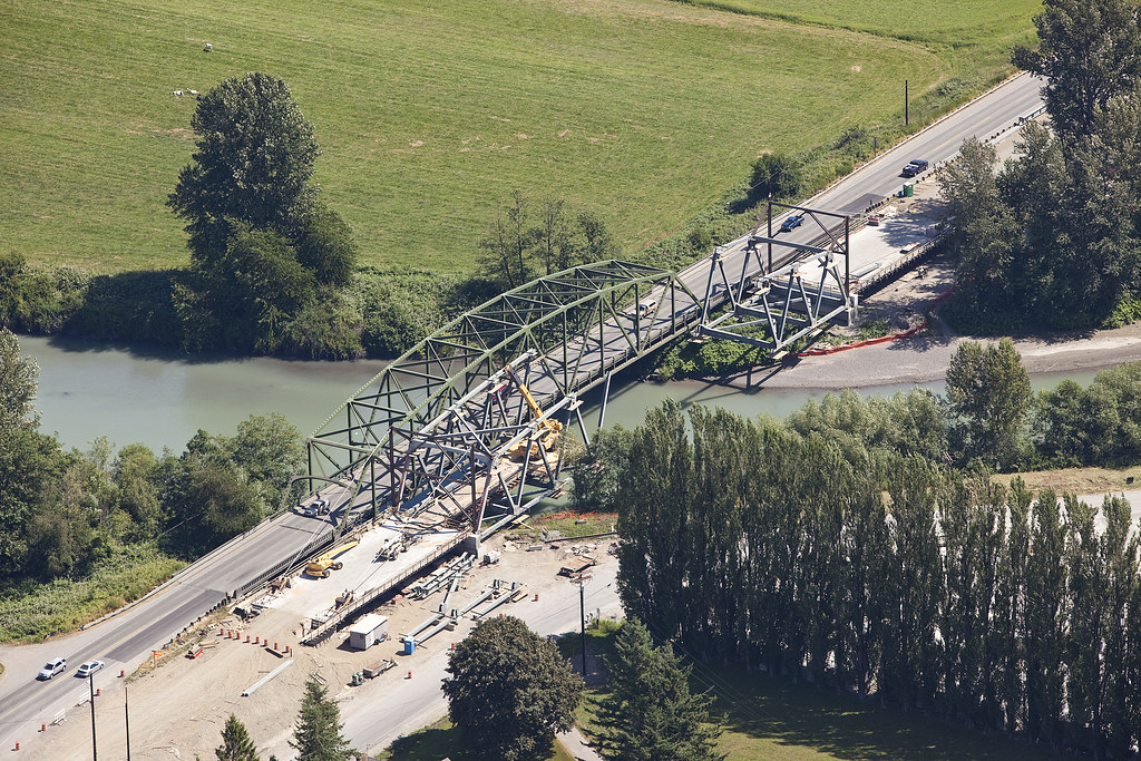 All sizes Aerial view of new SR 539 Nooksack Bridge Flickr Photo