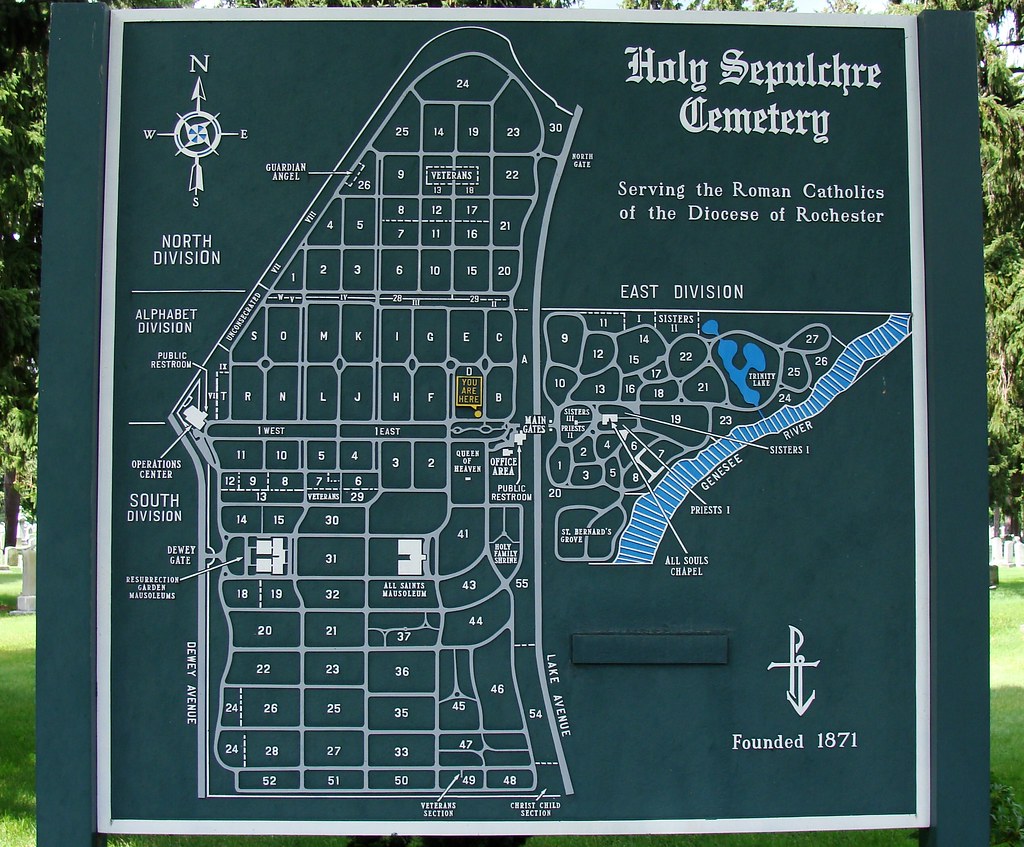 Map Of Holy Sepulchre Cemetery