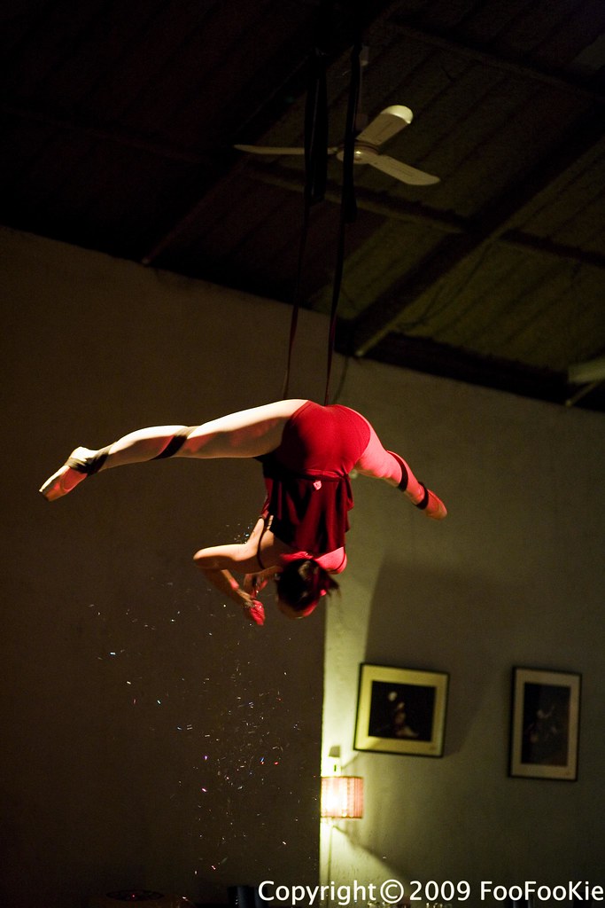 An upside down ballet dancing girl at the Studio 9 Flickr
