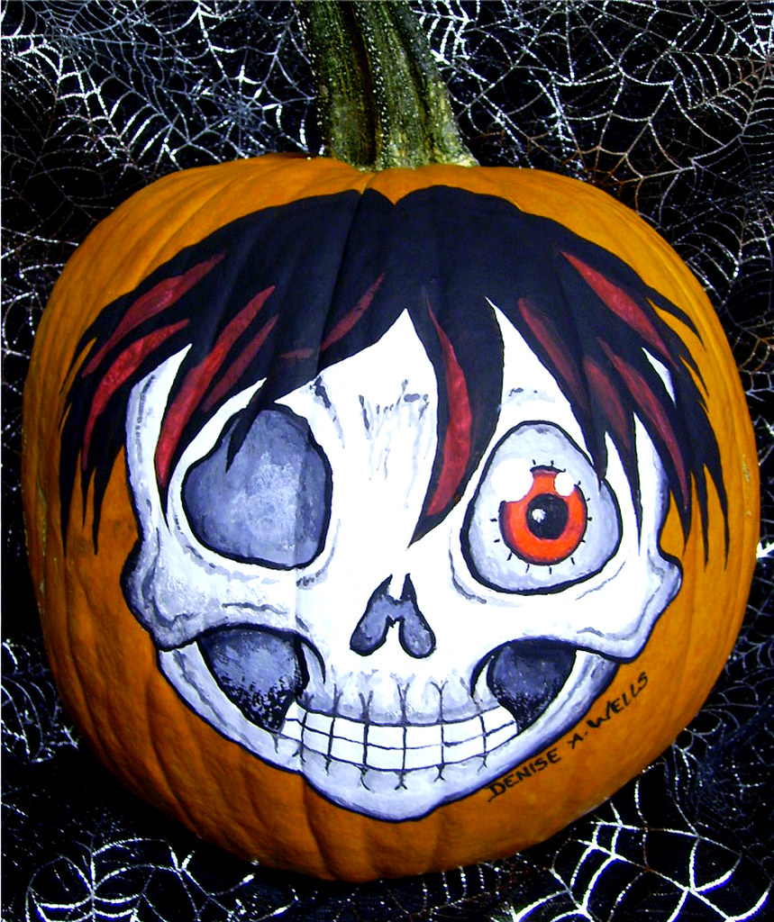 Pumpkin Painting Anime Zombie by Denise A. Wells Just fini… Flickr