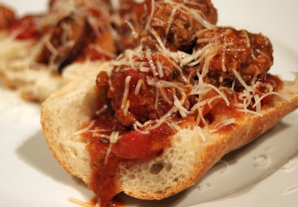 Turkey Meatball Sub Open faced turkey meatball subs—light … Flickr
