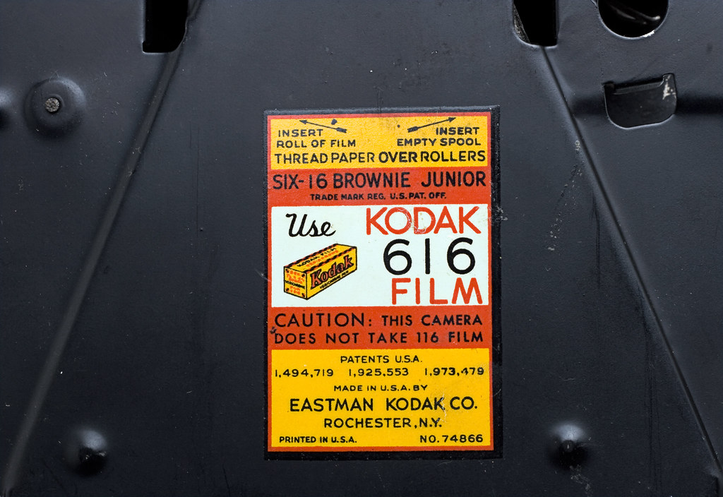 Kodak Brownie 616 film sticker The camera is a Kodak Junioâ€¦ Flickr
