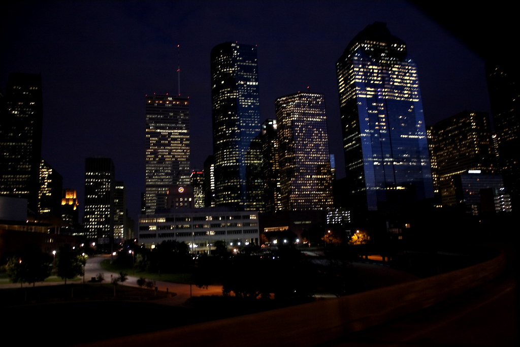 Downtown Houston At Night Shot From A Moving Vehicle, Take… Flickr