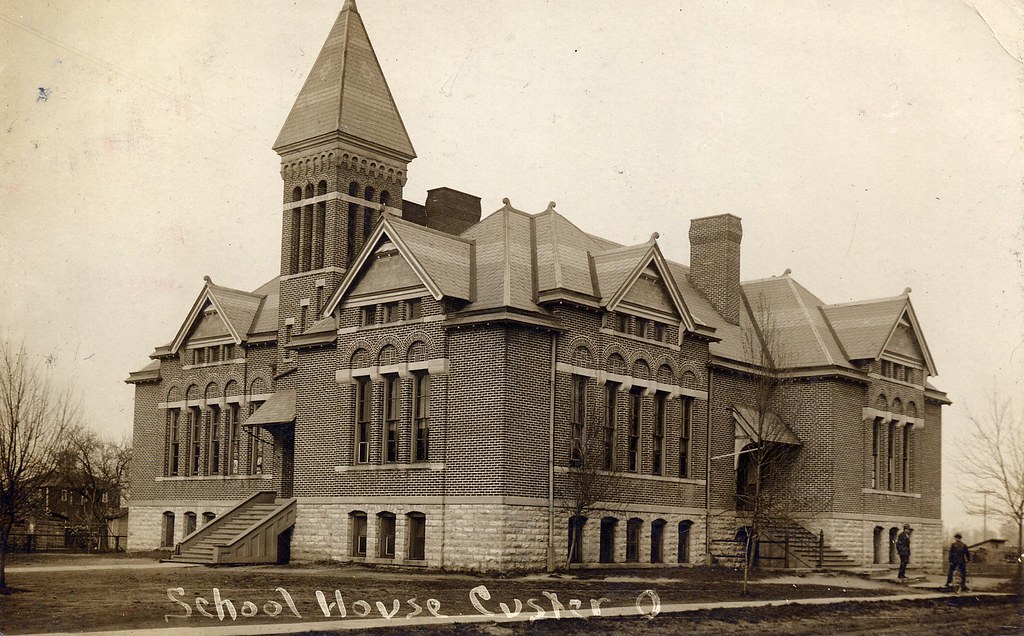 OH Custar School House Old real photo post card for a sc… Flickr