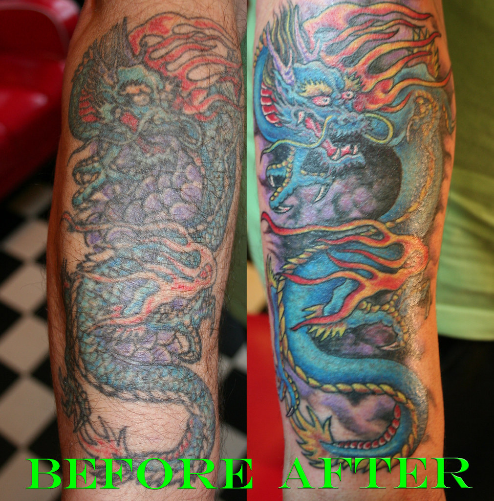 dragon cover up tattoo by Mirek vel Stotker stotker Flickr