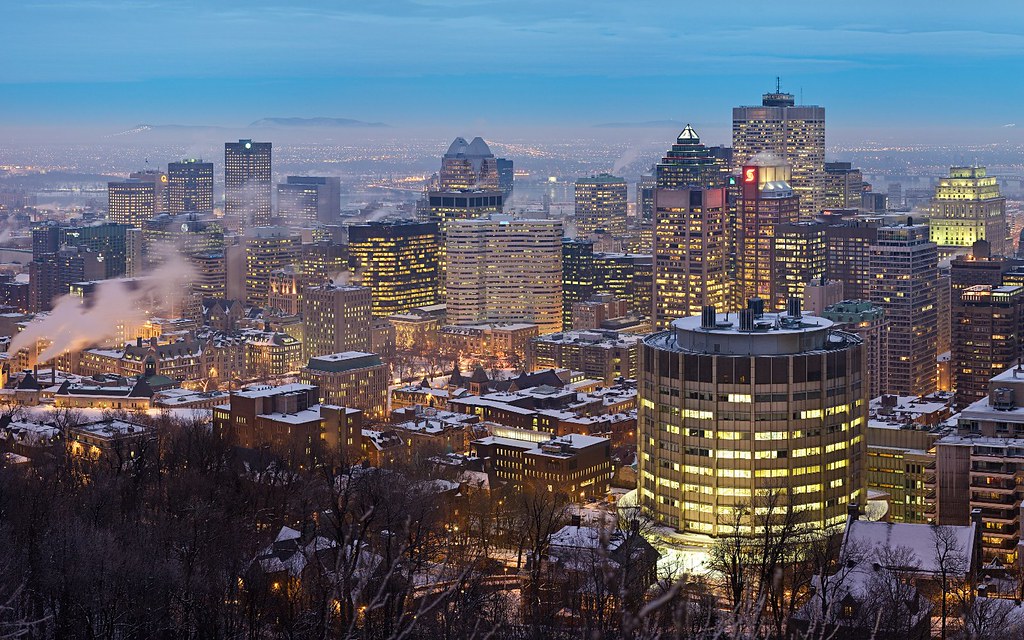 Skyline Montreal, Quebec, Canada at Twilight Panorama of… Flickr