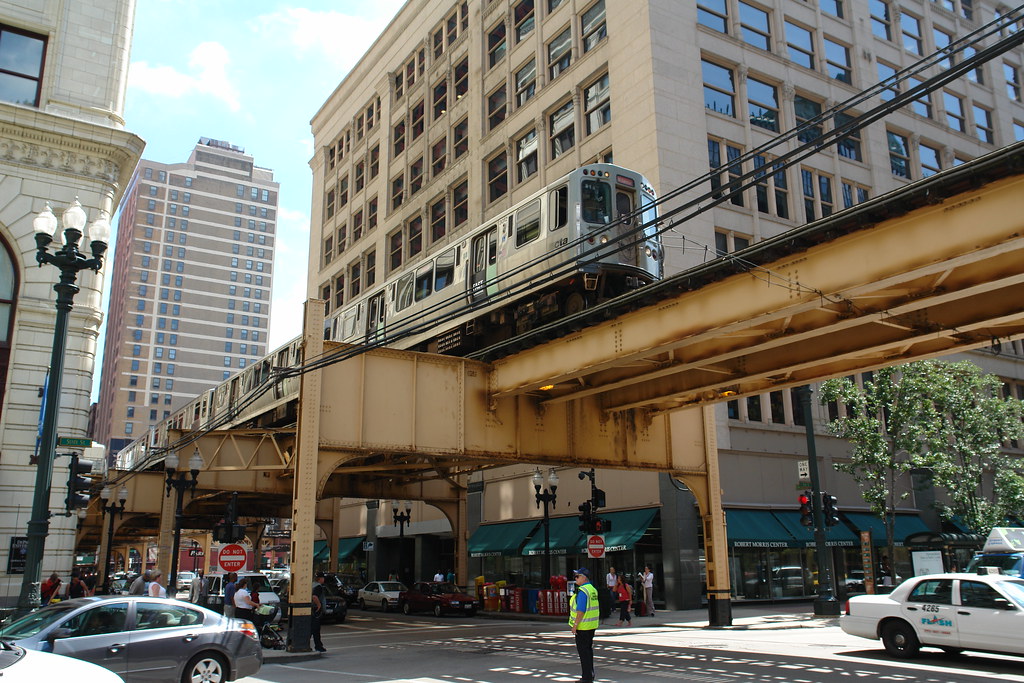 CTA Elevated "L" Train System, Van Buren Street, Chicago