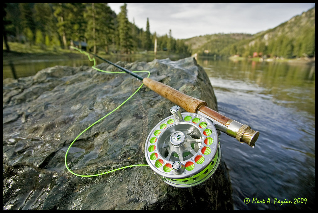Fly Rod & Reel on Rock Orvis fly rod and Hatch 5 Plus fly … Flickr
