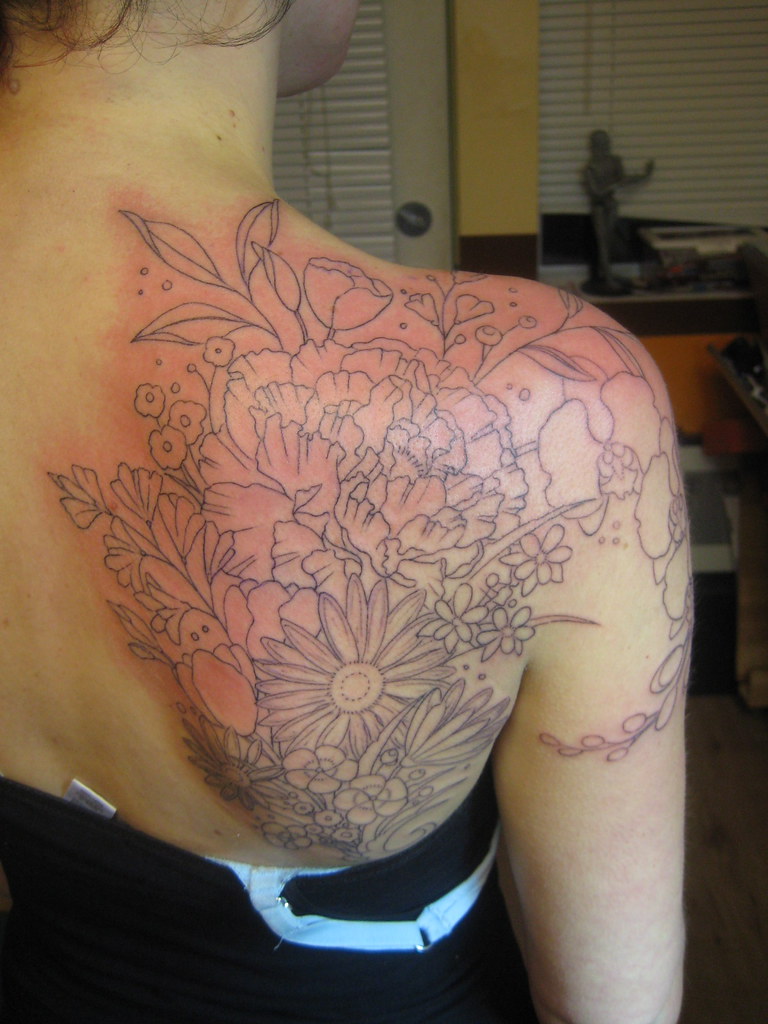 Random Flowers Tattoo In Progress Flickr