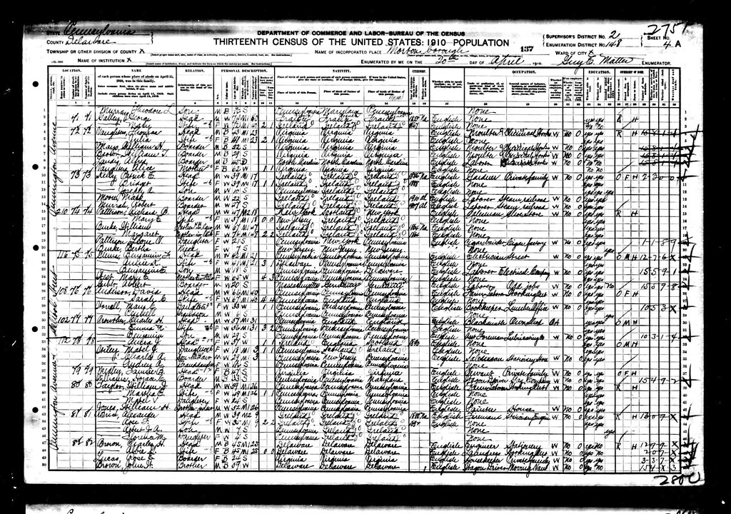 1910 US census in Morton, Pennsylvania 1910 US census in M… Flickr