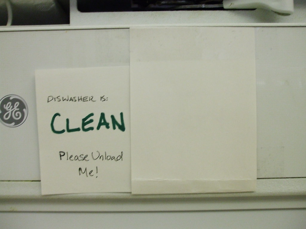 Dishwasher Sign "Clean" Here's an easy trick to remember … Flickr