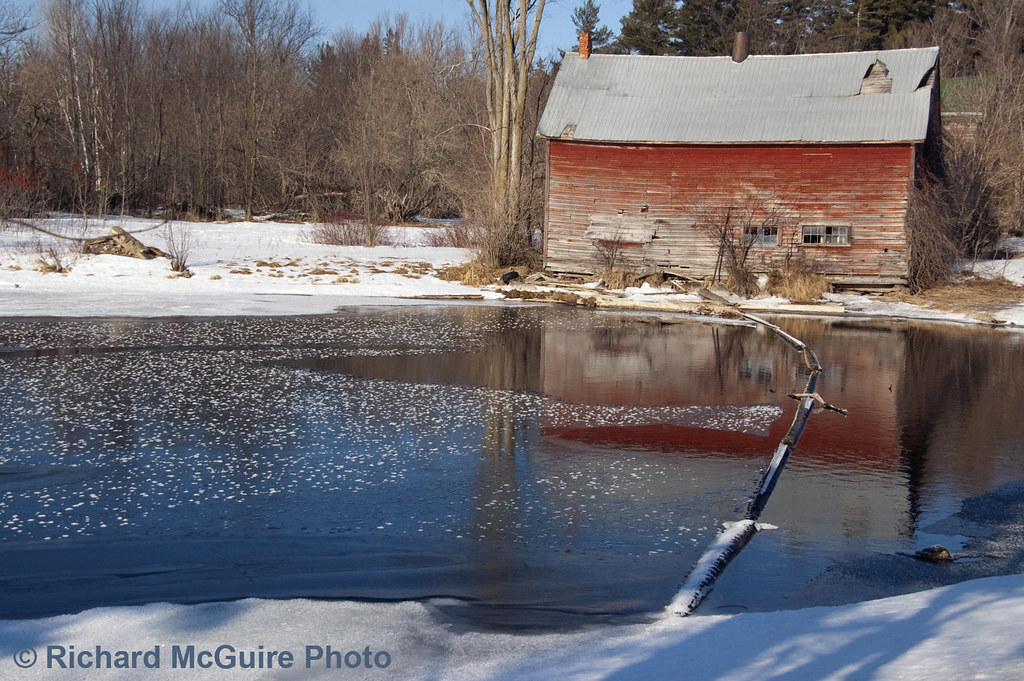 Partly frozen mill pond, Balaclava, ghost town, Ontario Flickr
