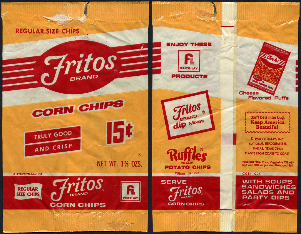 FritoLay Fritos Brand Corn Chips 15cent bag 1970's Flickr