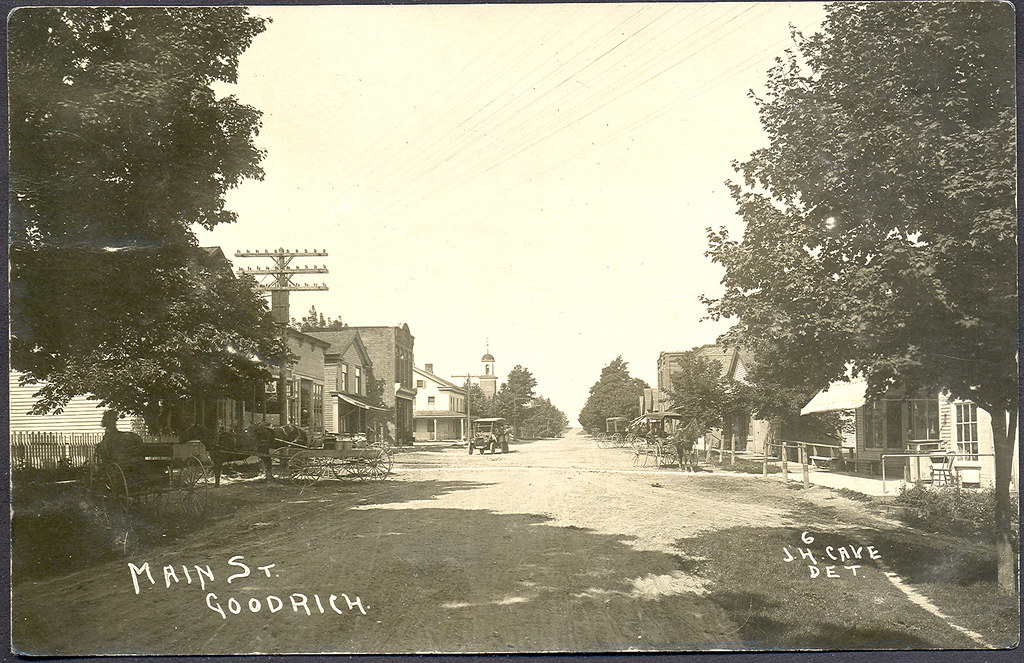 Goodrich MI early Downtown Village View in 1910 RPPC JH CA… Flickr