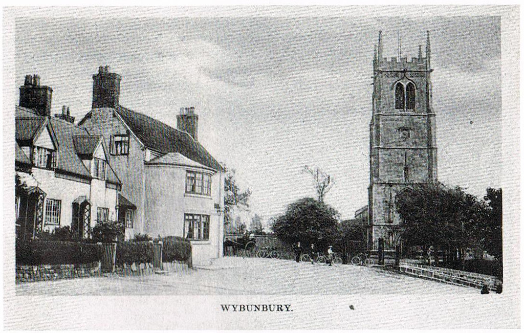 Wybunbury Black and white postcard showing the White Swan … Flickr