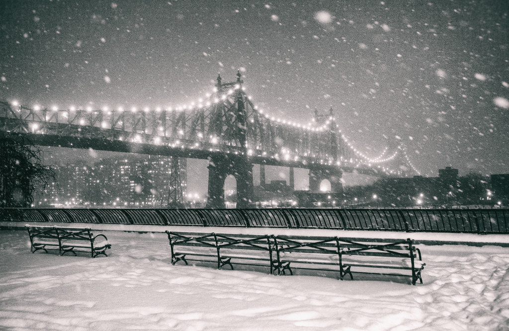 New York City Snow Janus Queensboro Bridge View from… Flickr