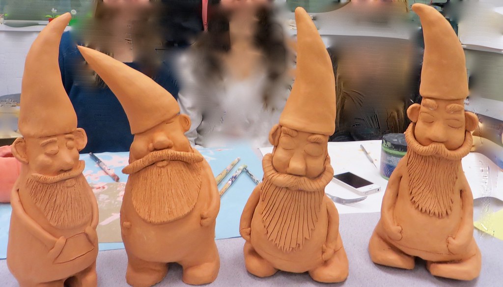 Two sets of twin garden gnomes in the bisqueware stage Flickr