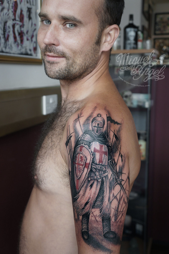 Knight templar tattoo (the owner) Miguel Angel Custom Tatt… Flickr