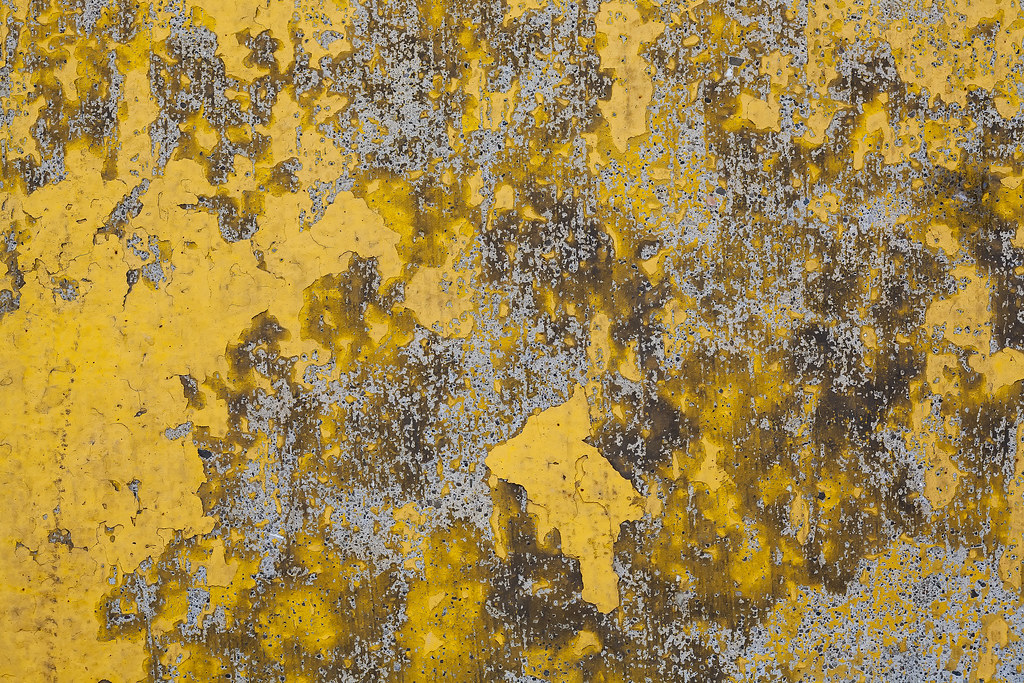 yellow paint on concrete median Flaking Yellow paint for … Flickr
