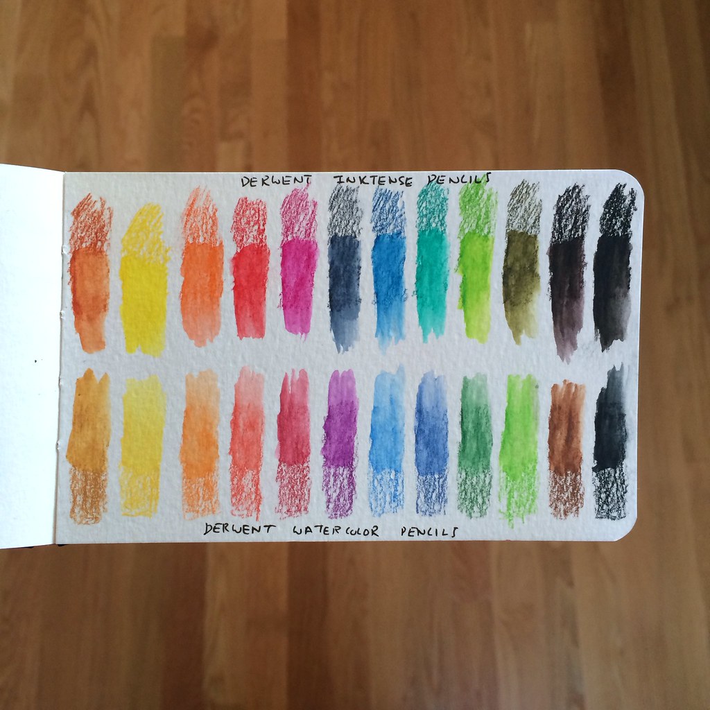 Derwent Inktense vs. Watercolor Pencils A comparison of th… Flickr