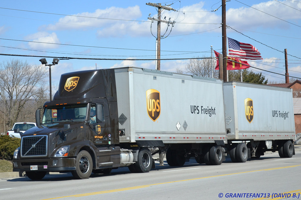 UPS Freight Volvo VNL300 with Doubles Trucks, Buses, & Trains by