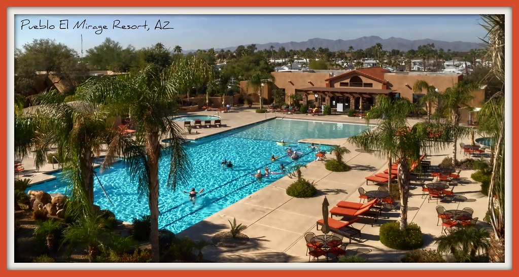 Pueblo El Mirage Resort, AZ Pool area with gym building an… Flickr