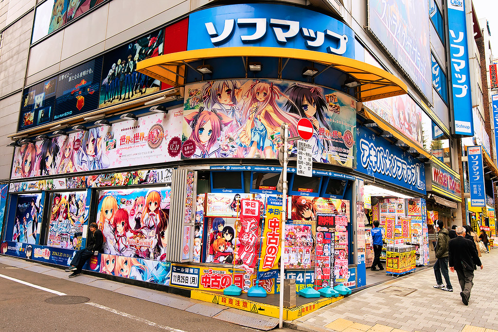 Akihabara Anime Games Billboards promoting anime, manga, a… Flickr