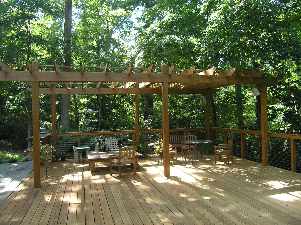 wood pergola wood pergola with pressure treated decking Hertzler