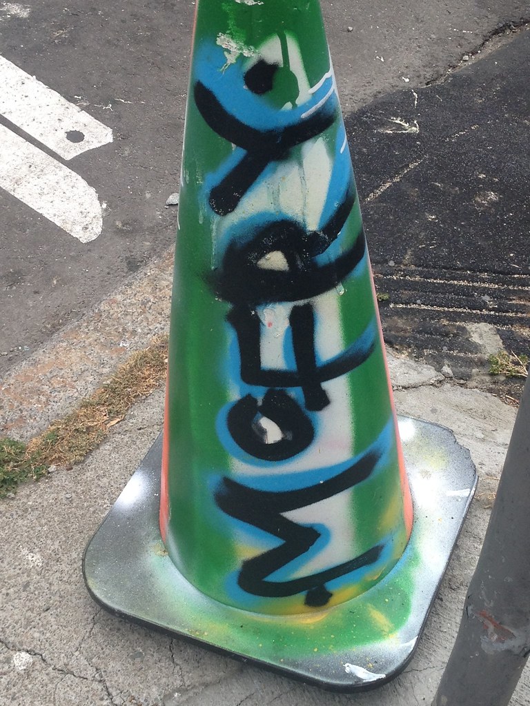Traffic Cone Street Art 4 MCFRY larrybobsf Flickr