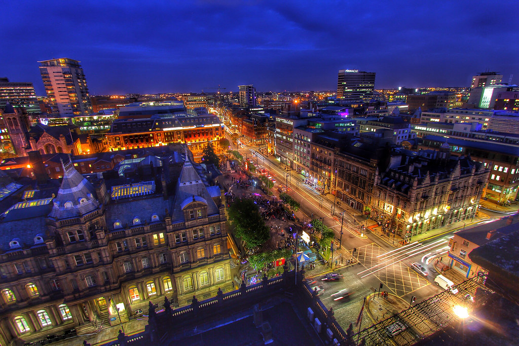 City of Light Light Night 2014 in Leeds. Taken from the to… Flickr