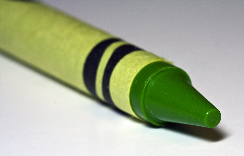 Close up of green crayon Namerifrats29 Flickr