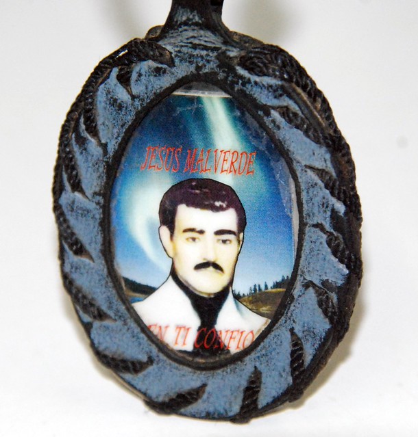Apparently He's "Patron Saint of Drug Dealers" .. go